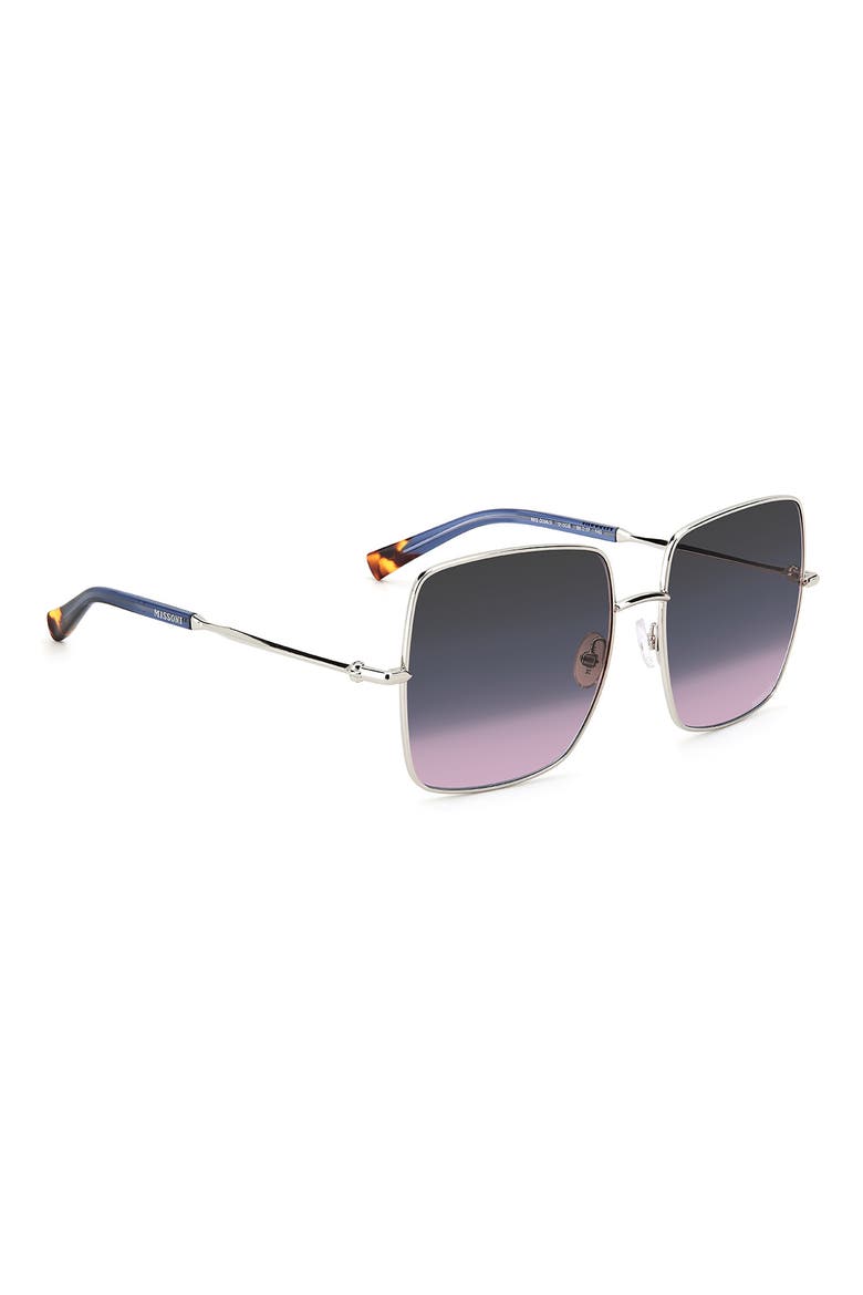 58mm Square Oversize Sunglasses, Alternate, color, PALLADIUM