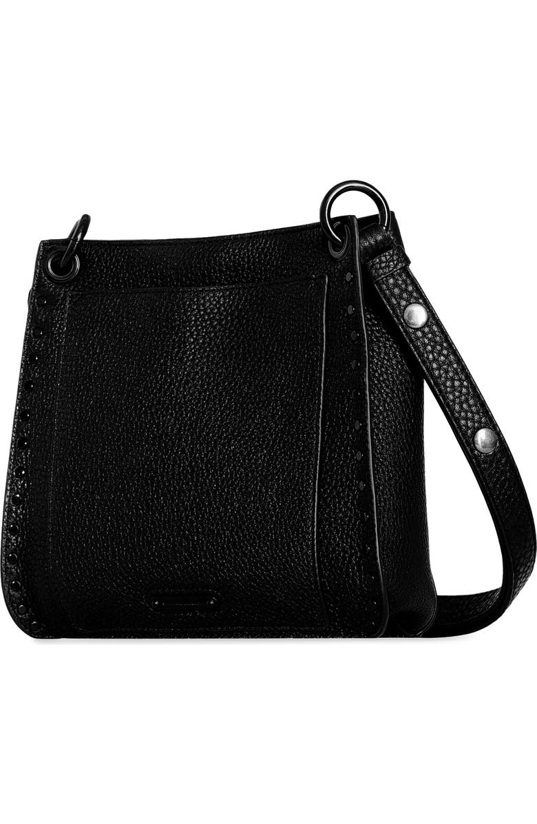 Rebecca Minkoff Darren Leather Shoulder Bag, Alternate, color, Black