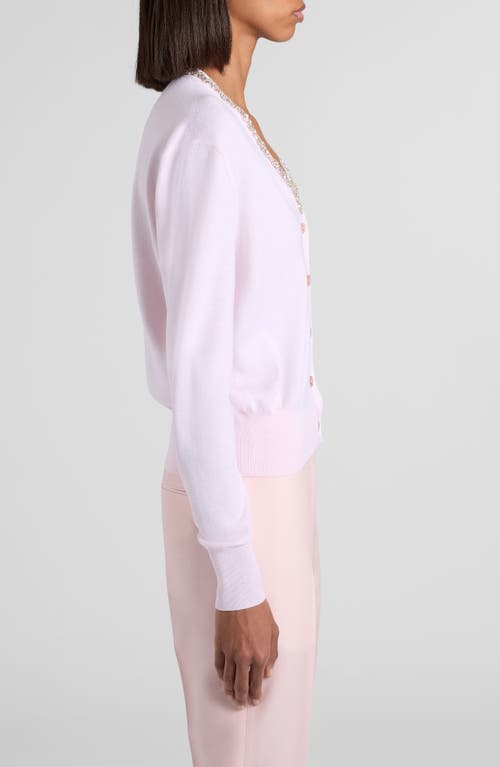 Alexander Mcqueen Mcqueen Crystal Stencil Wool Cardigan In White