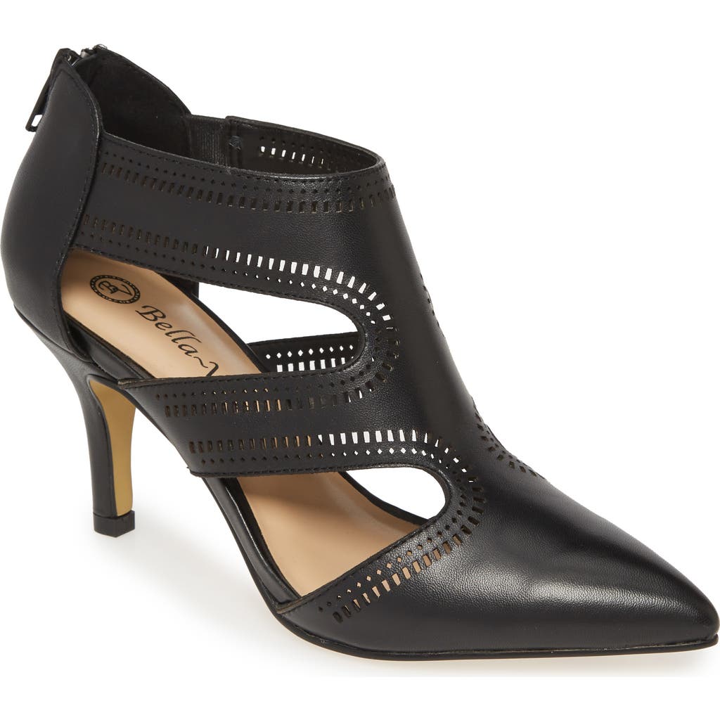 Bella Vita Hope Perforated Cage Pointed Toe Pump In Black