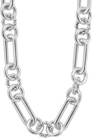 LAGOS Large Sterling Silver Caviar Link Necklace