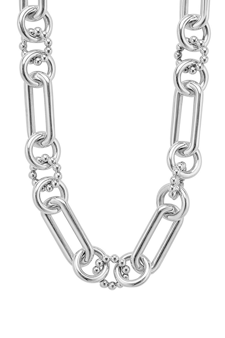 Large Sterling Silver Caviar Link Necklace video