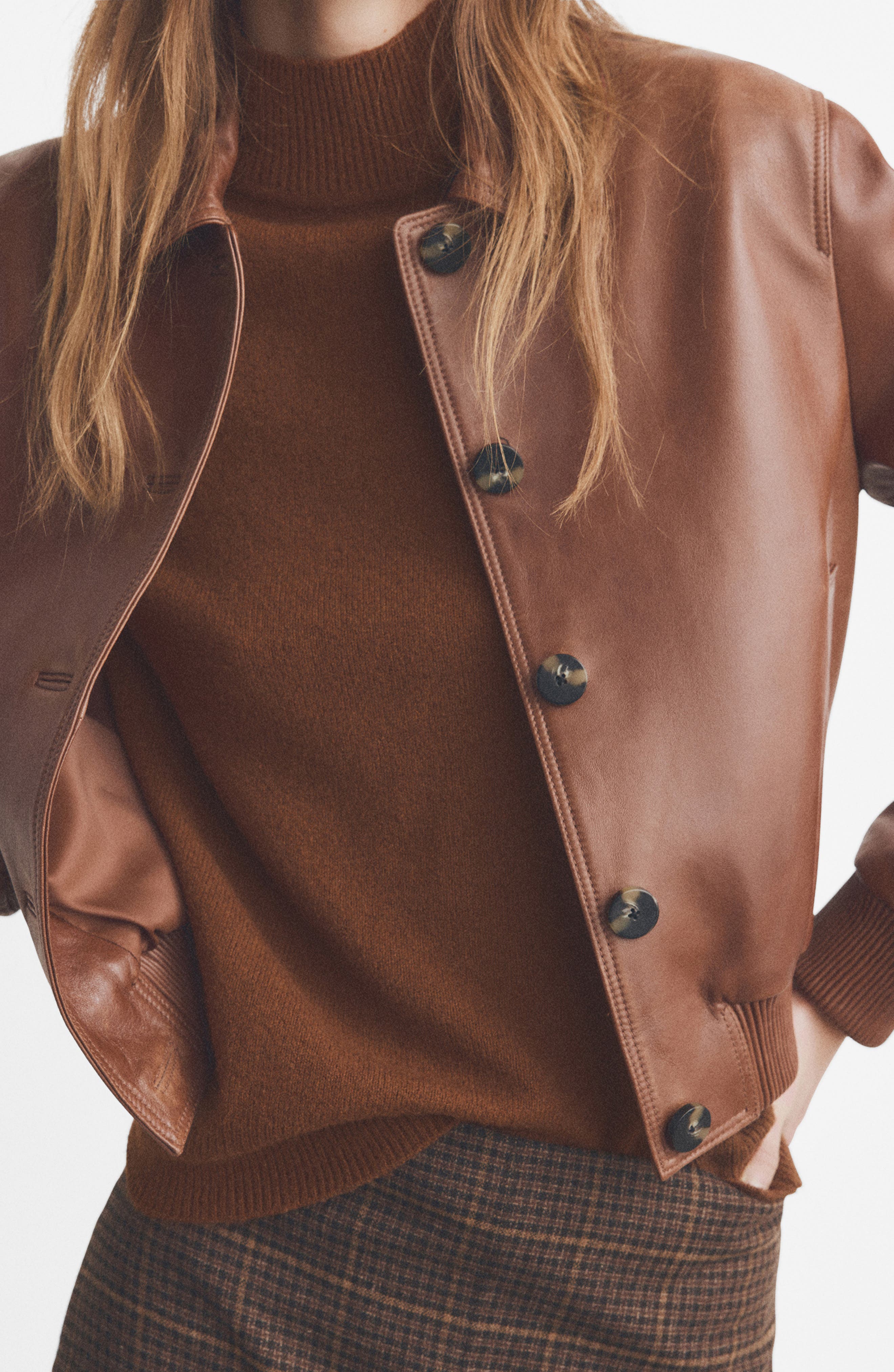 Button Cuff Turtleneck Sweater - image 2