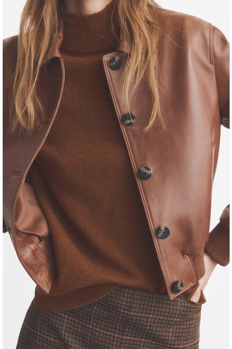 Button Cuff Turtleneck Sweater, Alternate, color, CARAMEL