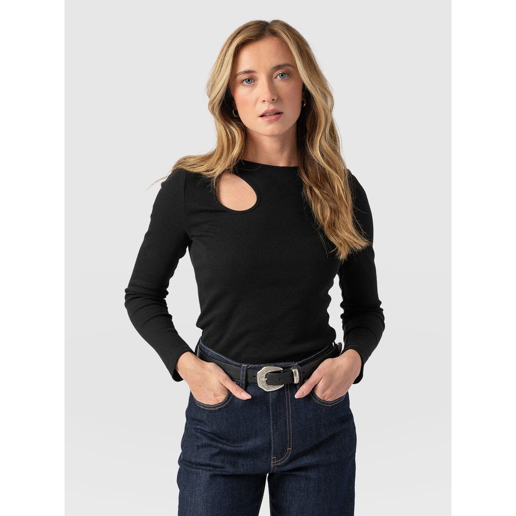 Shop Saint + Sofia Axel Cut Out Long Sleeve Tee