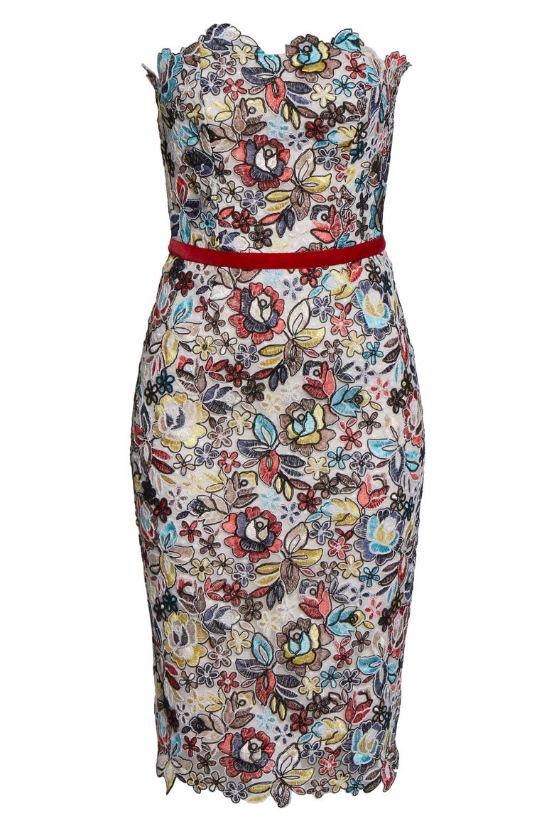 Bronx and Banco Maria Blanc Strapless Pencil Dress, Alternate, color, MULTICOLOR