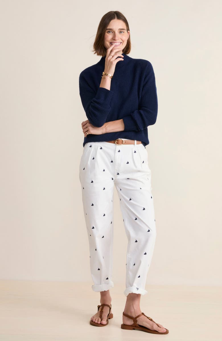 vineyard vines Mock Neck Cashmere Rib Sweater, Alternate, color, 