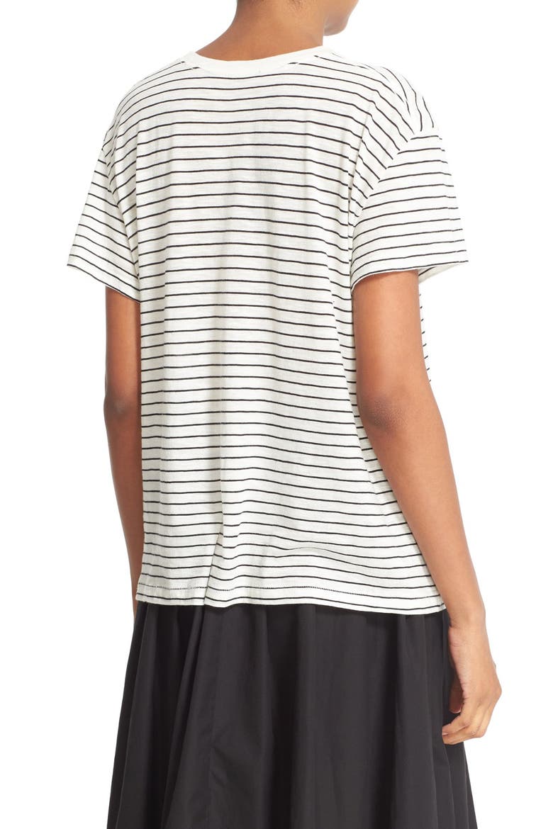 Relaxed Stripe Tee, Alternate, color, VANILLA/ BLACK