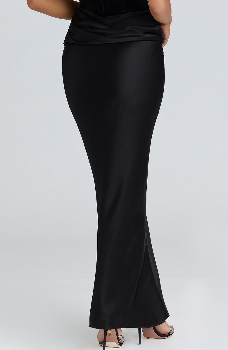 HOUSE OF CB Beau Draped Satin Maxi Skirt, Alternate, color, Black