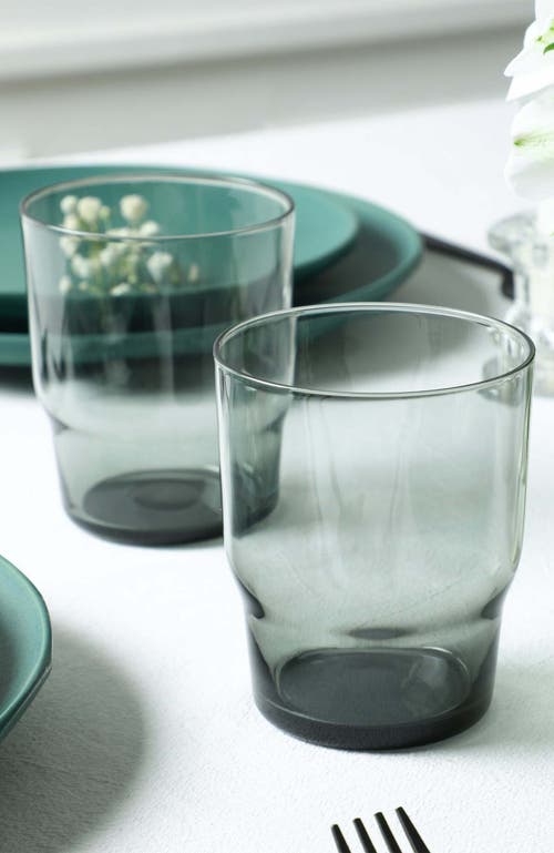 Stone Lain Rio Stoneware 16-piece Dinnerware Set With Glasses In Green