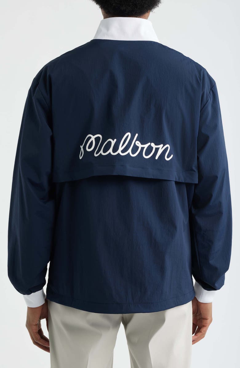 Malbon Golf Cascade Colorblock Quarter Zip Windshirt Pullover, Alternate, color, Midnight