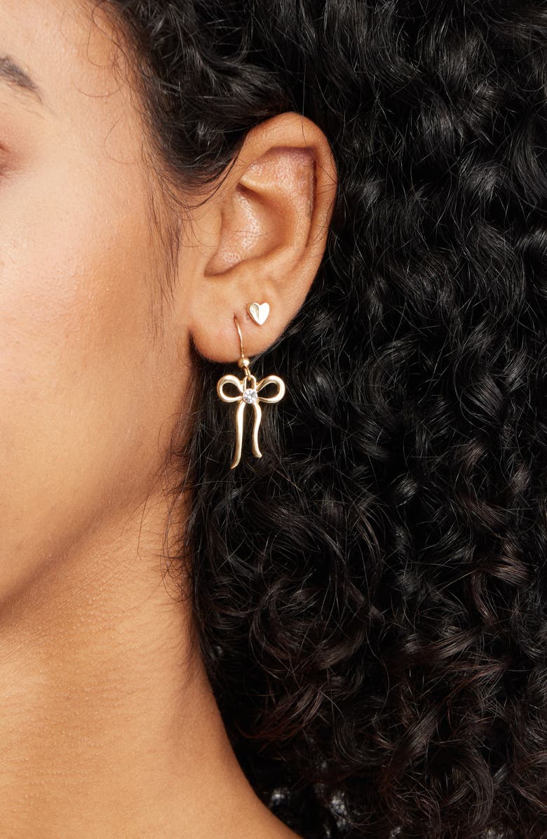 BP. Set of 2 Earrings, Alternate, color, Ivory- Gold