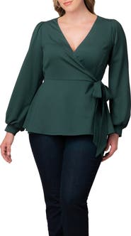 Kiyonna Natasha Print Wrap Top
