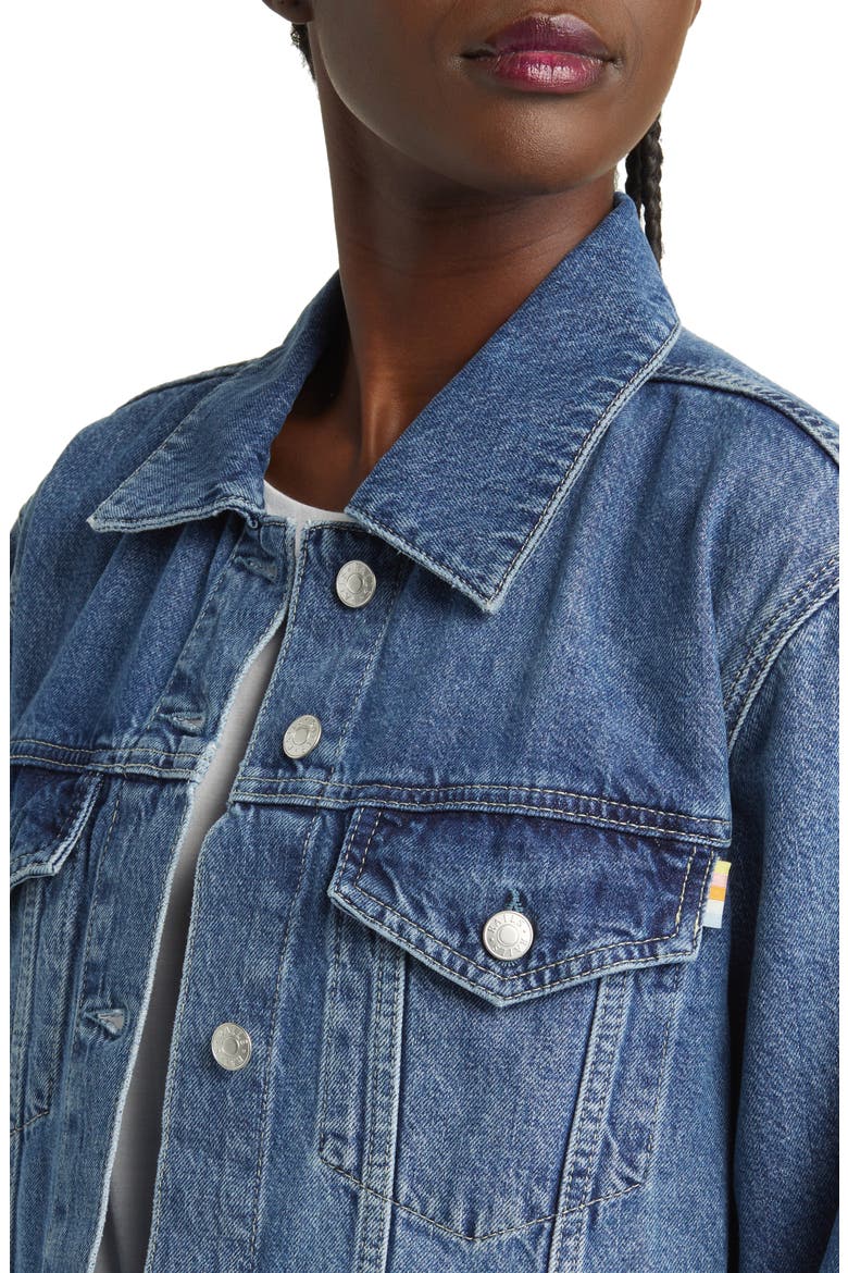 Grove Boyfriend Trucker Denim Jacket, Alternate, color, INDIGO HAZE