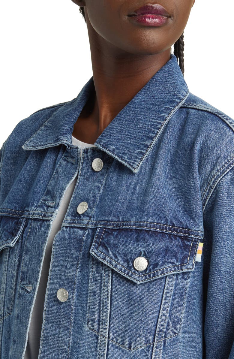 Rails Grove Boyfriend Trucker Denim Jacket, Alternate, color, Indigo Haze