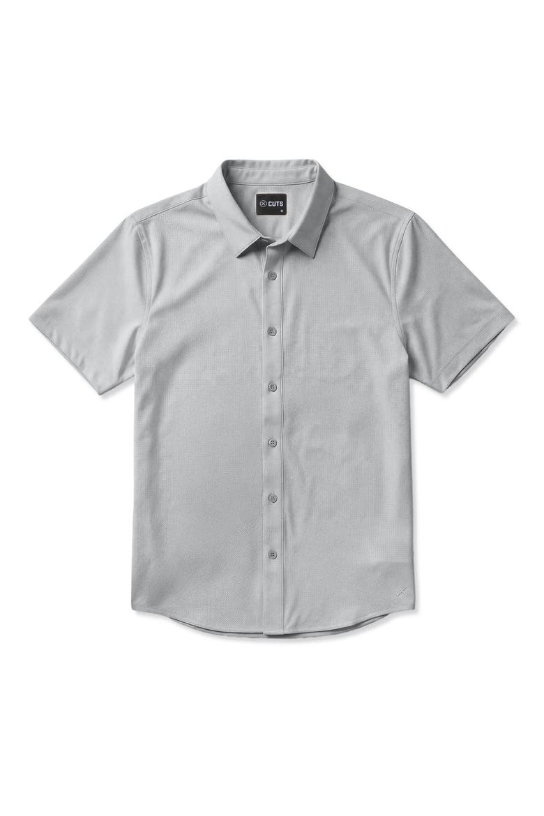 Crossover Performance Short Sleeve Button-Up Shirt, Alternate, color, VAPOR