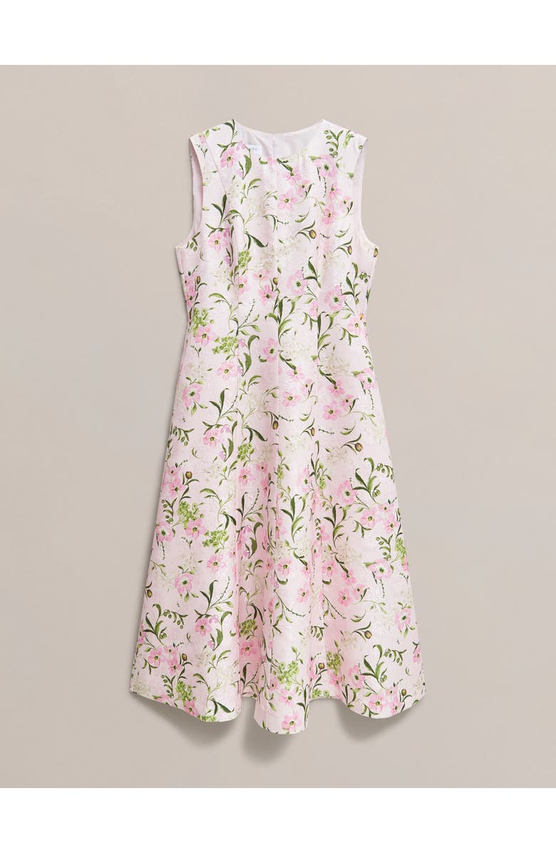 HOBBS LONDON Lana Midi Dress, Alternate, color, Pale Pink Multi