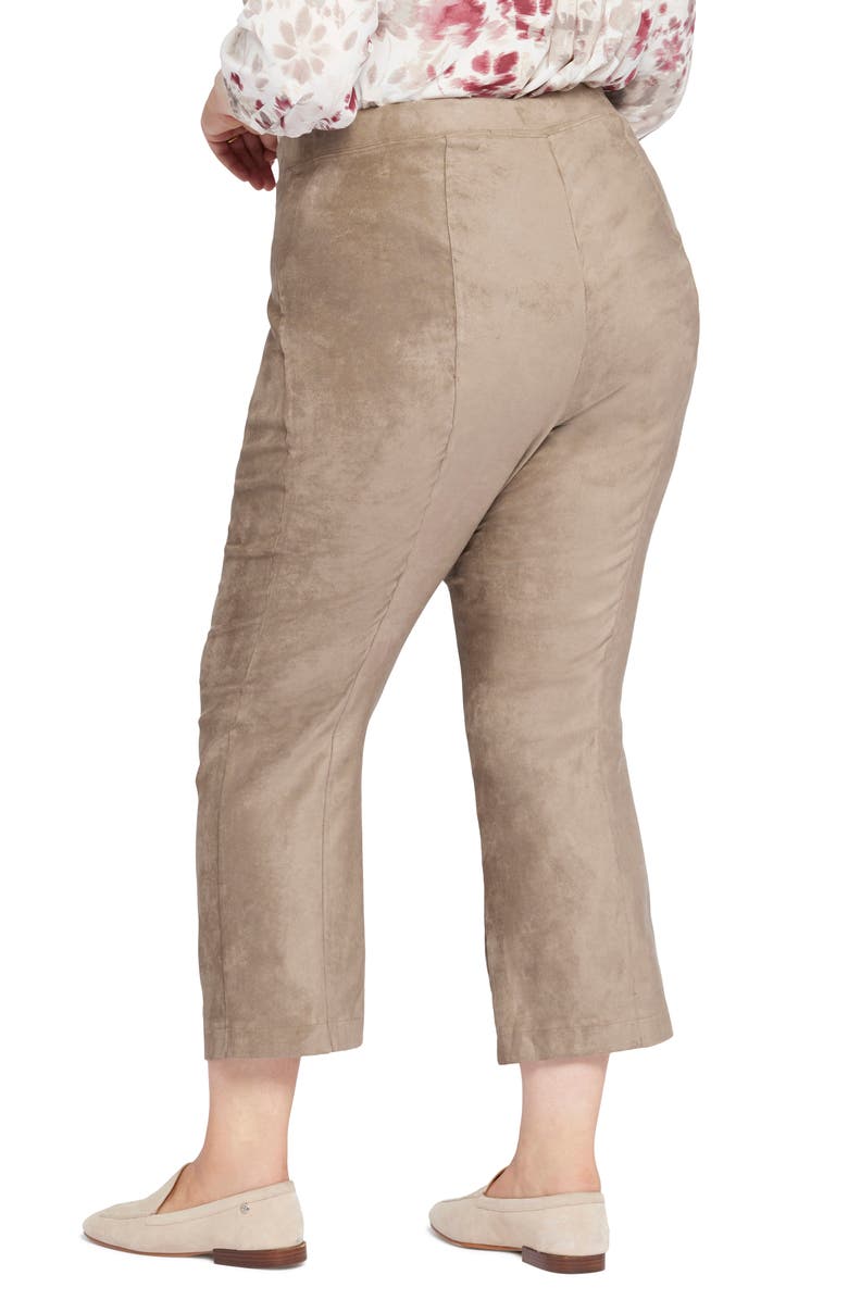 NYDJ Pull-On Ankle Slim Bootcut Faux Suede Pants, Alternate, color, Saddlewood