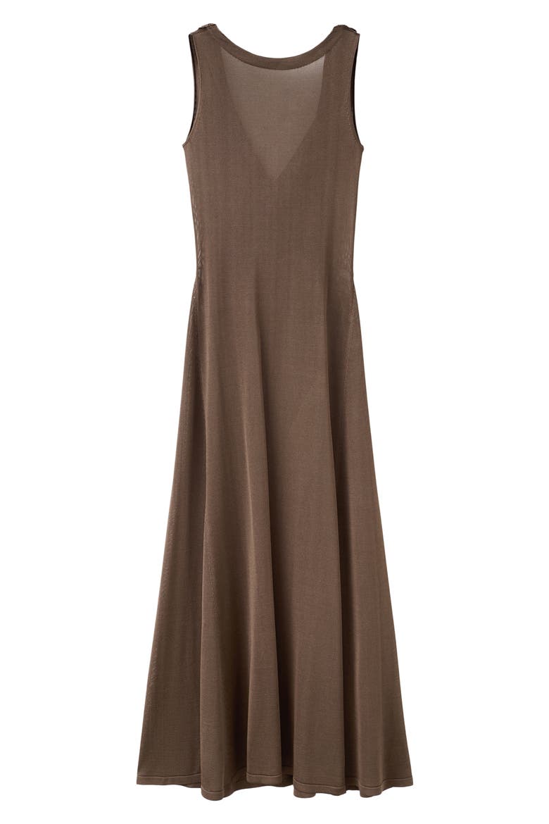 Draped Back Knit Maxi Dress, Alternate, color, CHOCOLATE
