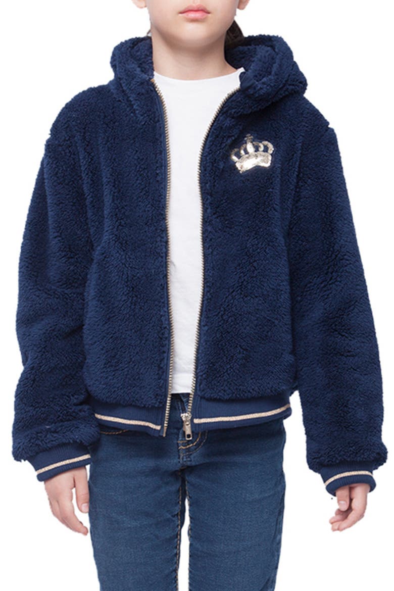 Kid's Cozy Fleece Jacket, Main, color, Navy