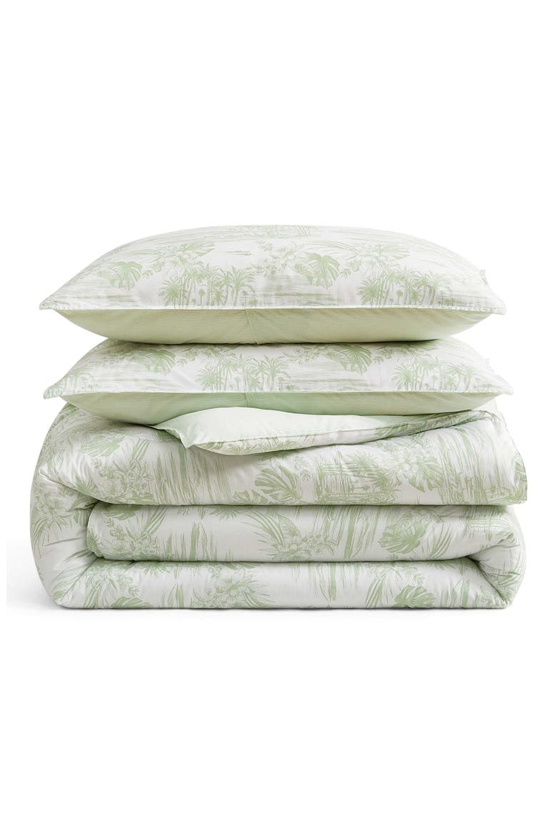Beach Bluff Toile Cotton Comforter & Sham Set, Main, color, LIGHT GREEN