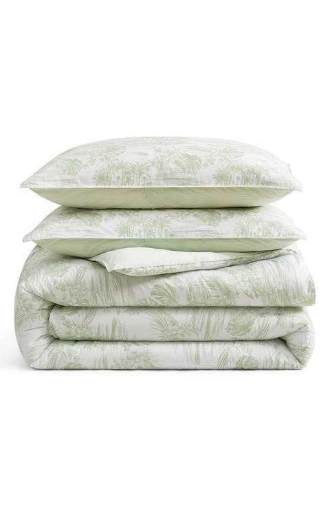 Beach Bluff Toile Cotton Comforter & Sham Set