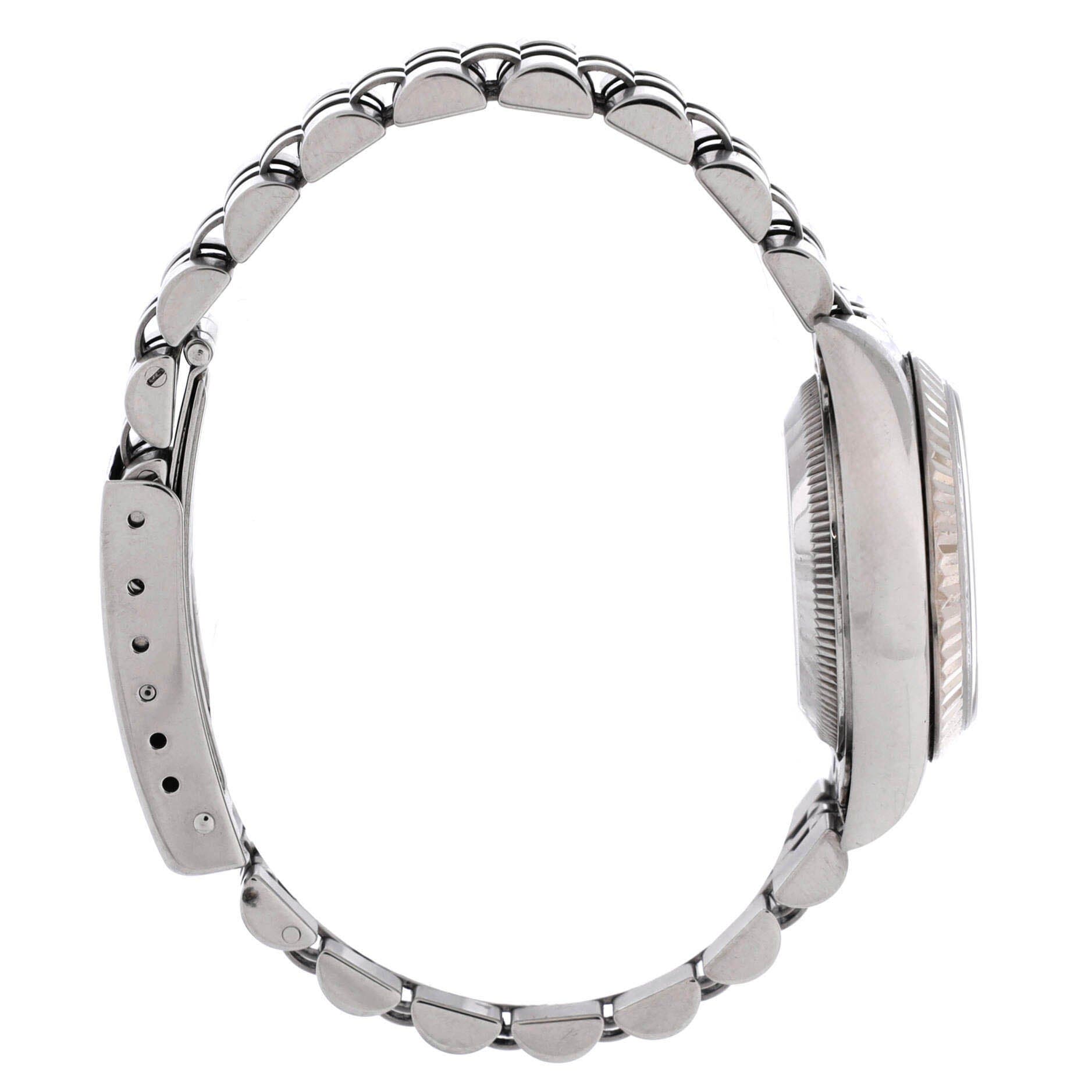 Oyster Perpetual Datejust Automatic Watch Stainless Steel and White Gold with Diamond Markers 26, Alternate, color, Metallic Silver