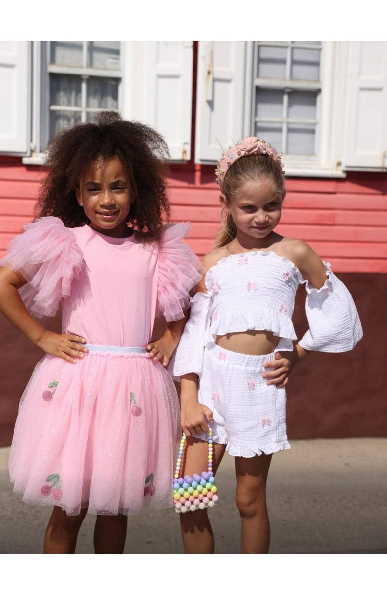 Lola + The Boys Ruffle Sleeve Tee, Alternate, color, Pink