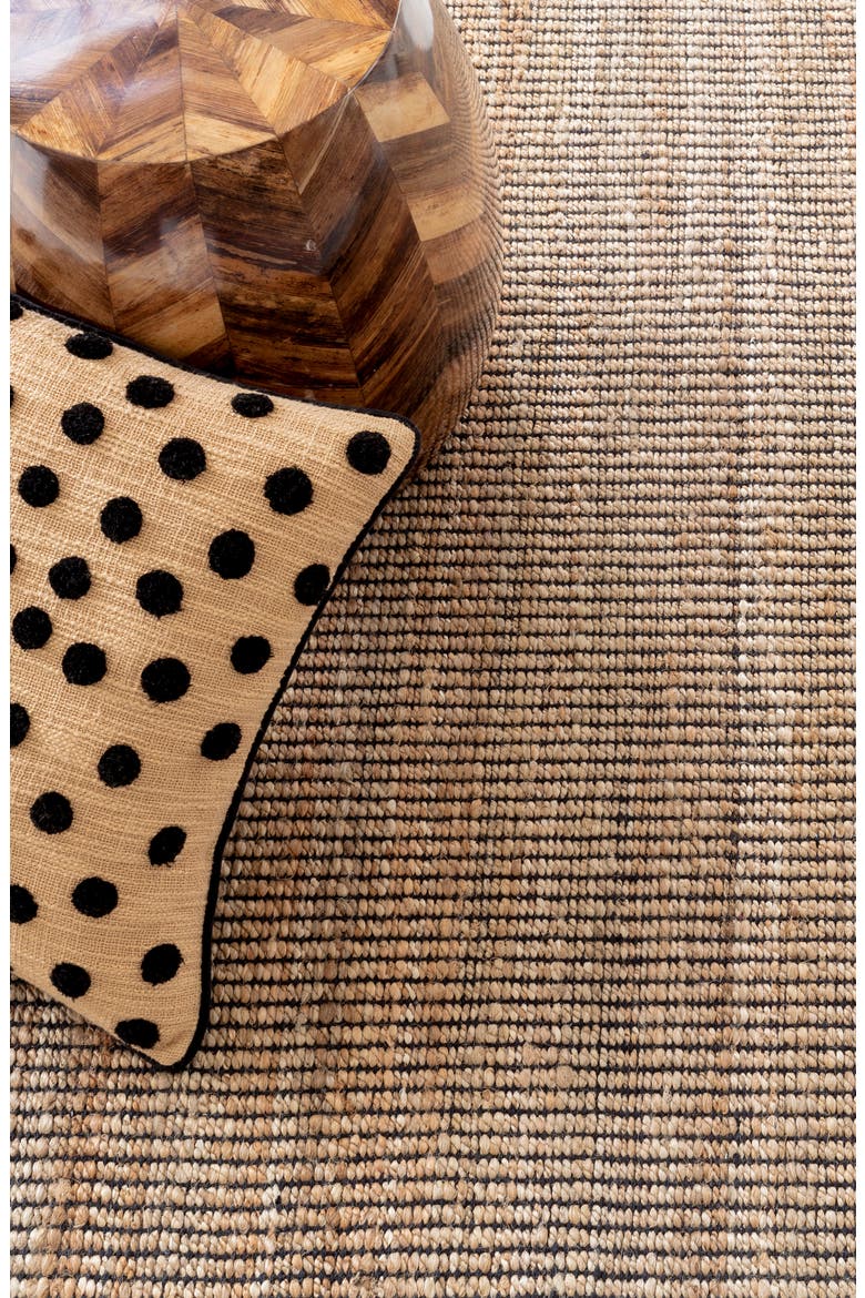 Gridwork Woven Rug, Alternate, color, BLACK
