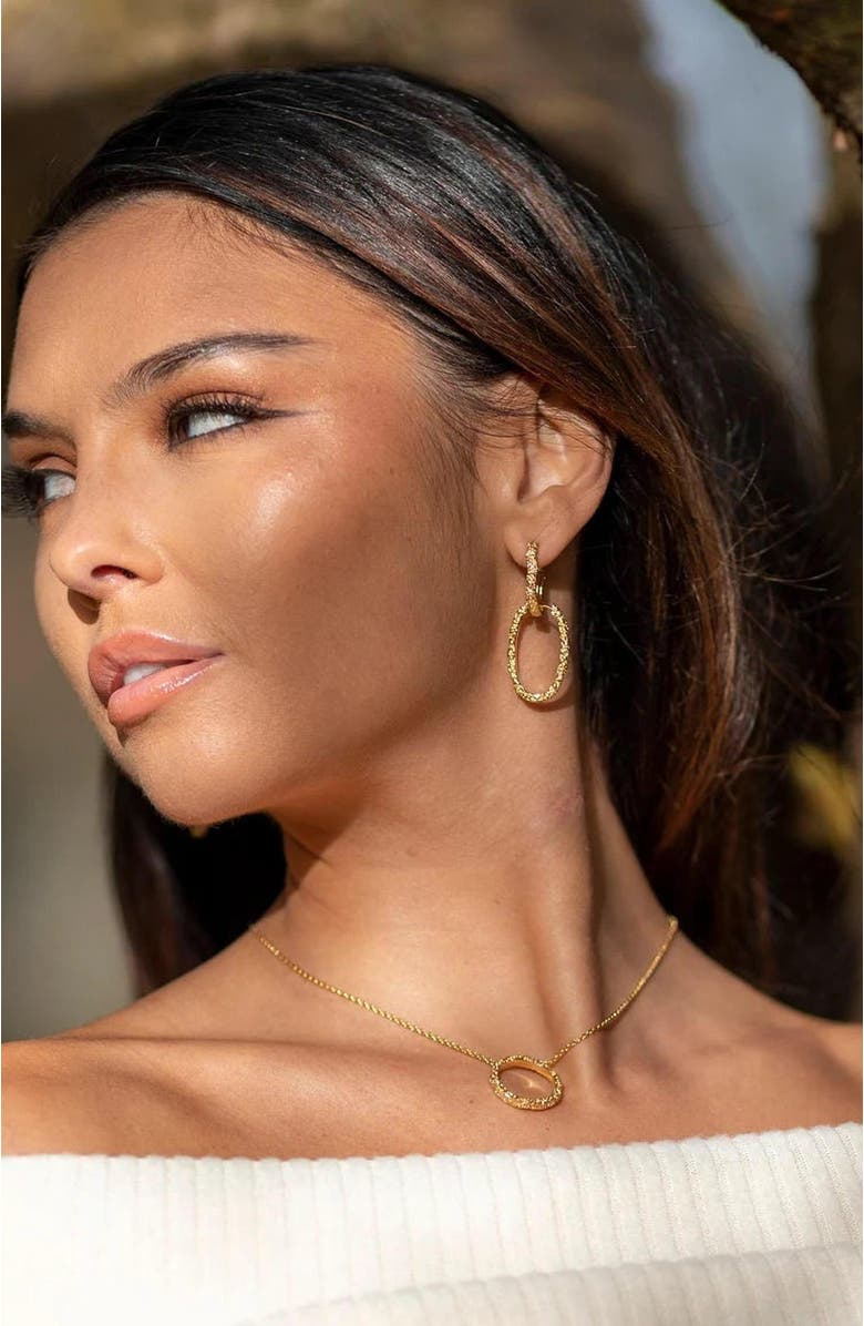 Lucy Quartermaine Hula Small Hoop Earring, Alternate, color, Gold