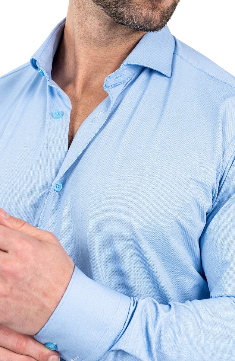 Maceoo Einstein Stretchblotter Light Blue Button-Up Shirt, Alternate, color, Blue