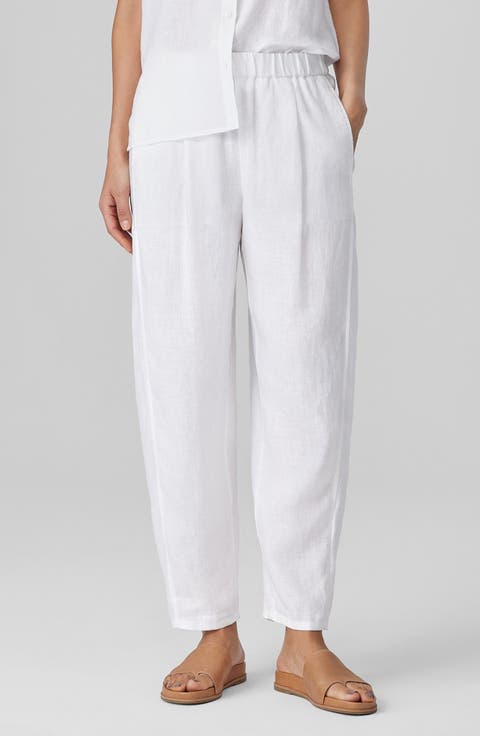 Organic Linen Ankle Lantern Pants