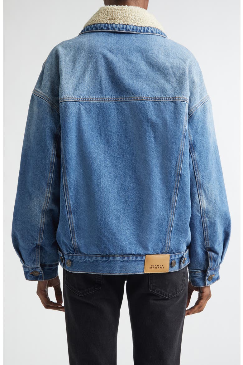 Pimia Faux Shearling Lined Denim Jacket, Alternate, color, LIGHT BLUE