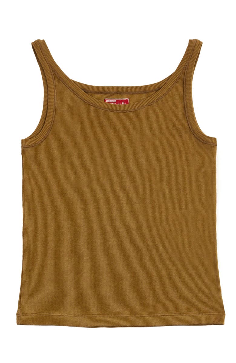 Fortela Claire Ribbed Cotton Tank Top, Main, color, Olive Green
