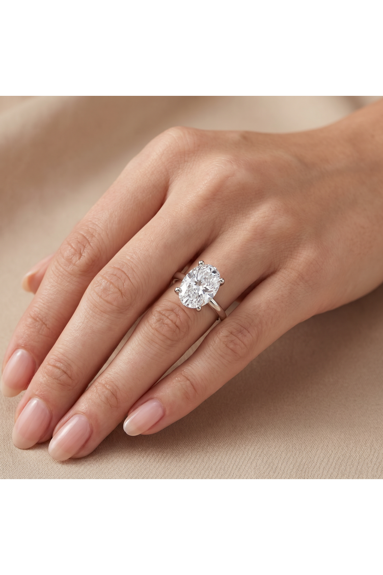 2 1/10Ct Oval Diamond Side Halo Engagement Ring 14k Gold or Platinum Lab Grown, Alternate, color, 14k Yellow Gold