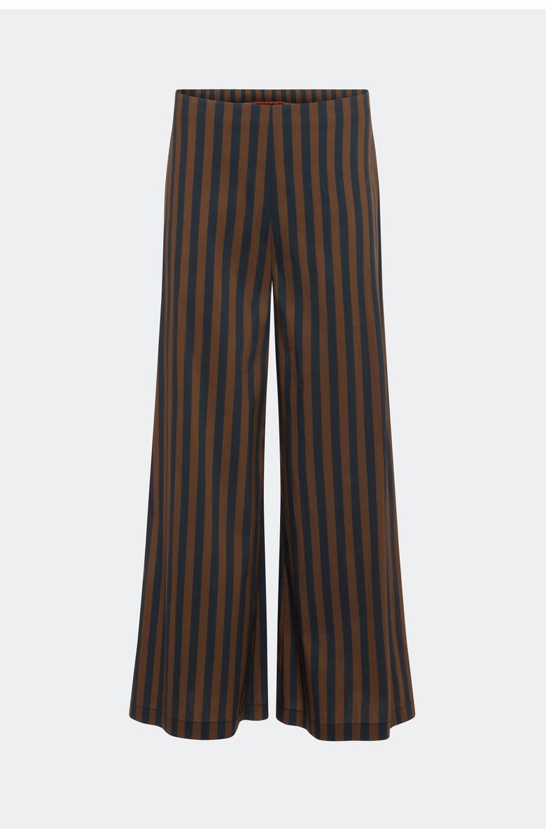 SIMONMILLER Toni Poplin Wide-Leg Cropped Pant, Main, color, Black/Choco Brown Stripe