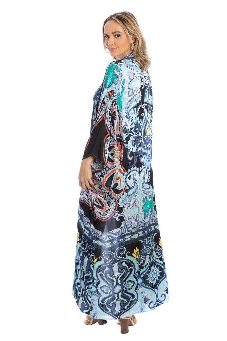 Paisley Longline Ruana, Alternate, color, BLUE COMBO