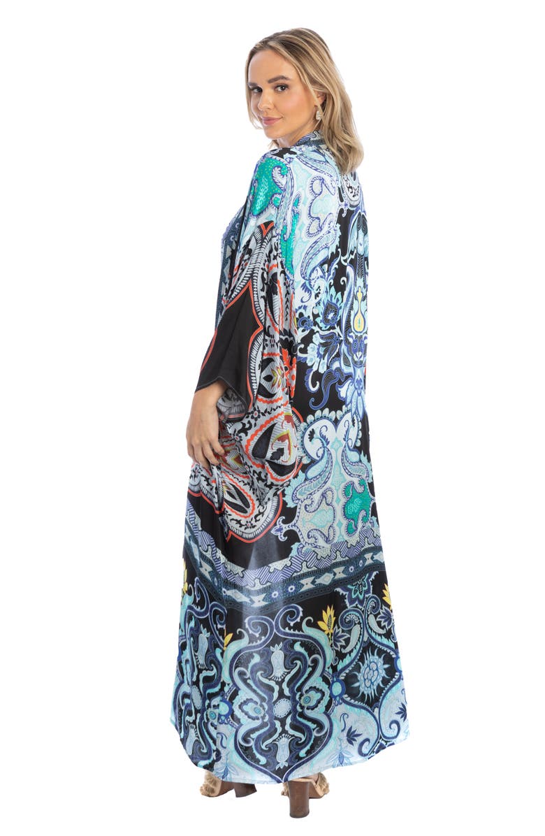 SAACHI Paisley Longline Ruana, Alternate, color, Blue Combo