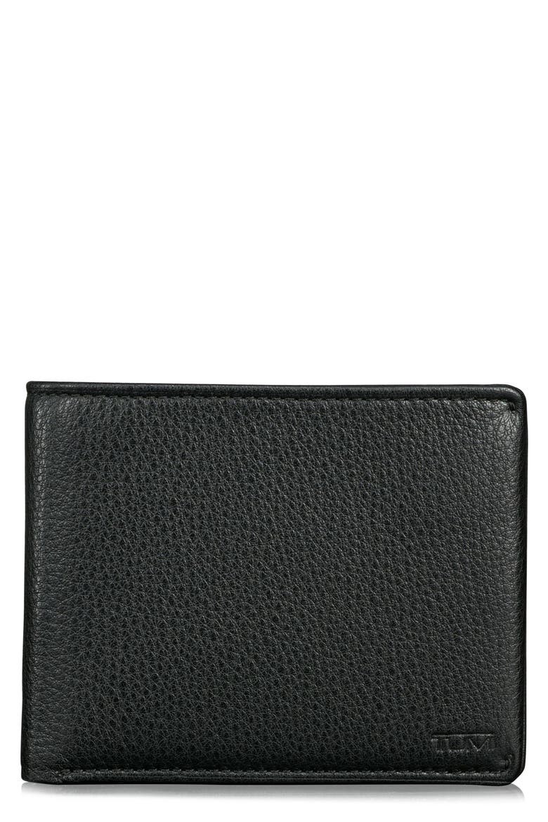 Global Leather RFID Wallet, Main, color, BLACK TEXTURED