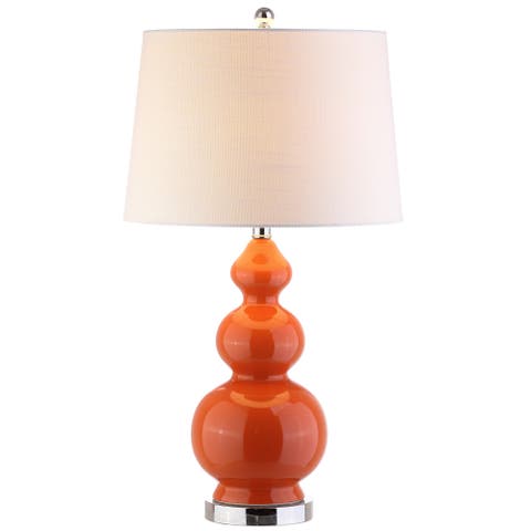 Bowen 27.5" Contemporary Transitional Ceramic Gourd LED Table Lamp