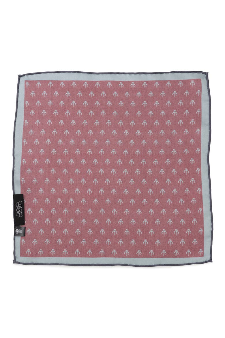 Mandalorian Silk Pocket Square, Alternate, color, RED