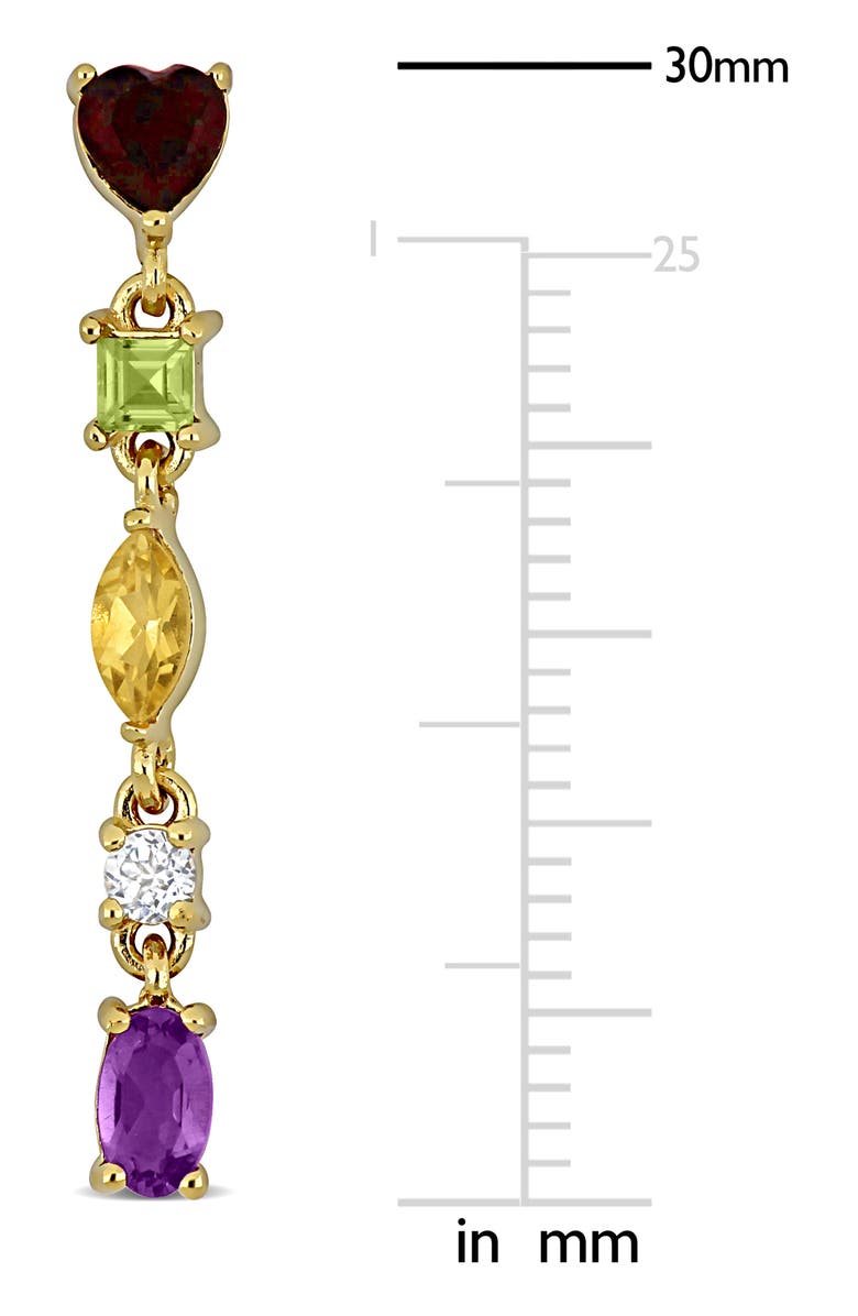 DELMAR Semiprecious Stone Linear Drop Earrings, Alternate, color, Purple Multi