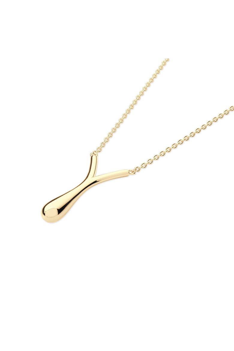 V Drop Pendant in Gold Vermeil, Main, color, Gold