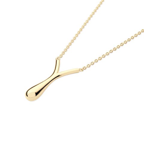 V Drop Pendant in Gold Vermeil