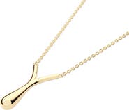 Lucy Quartermaine V Drop Pendant in Gold Vermeil
