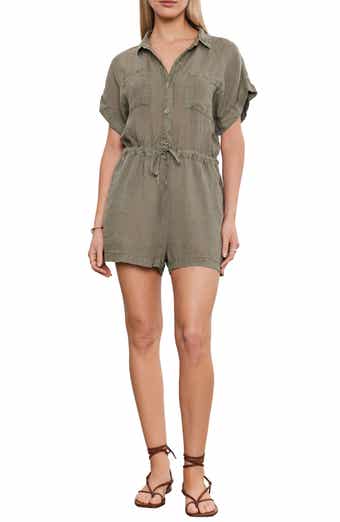 Linen Short Sleeve Romper