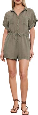 Velvet by Graham & Spencer Linen Short Sleeve Romper
