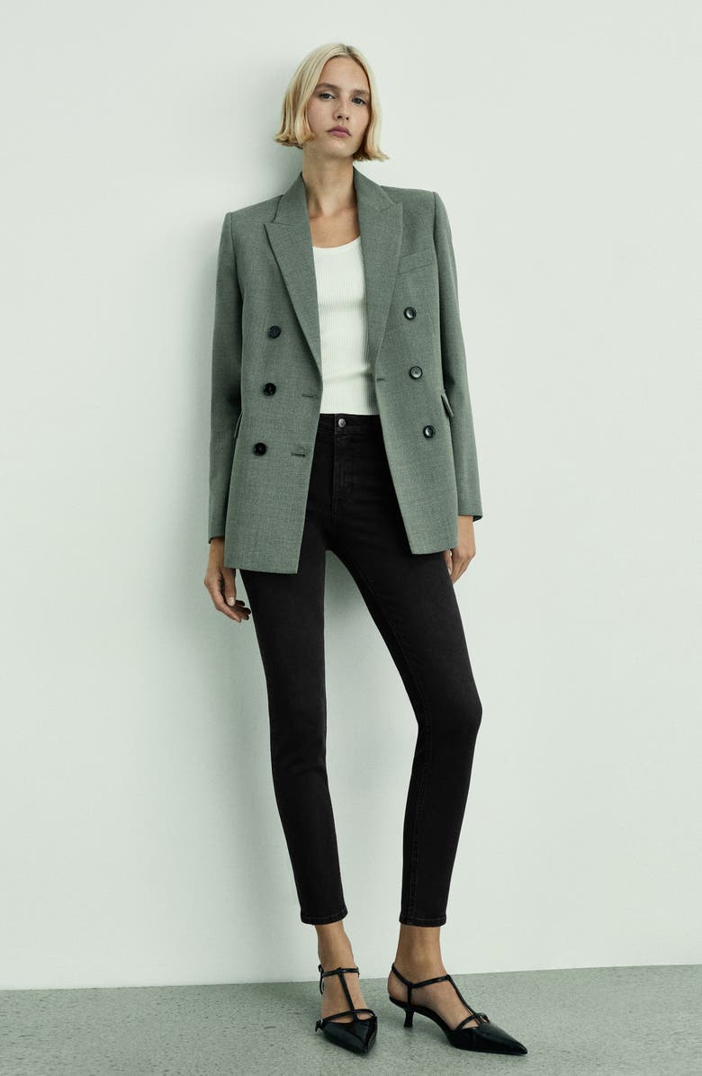 MANGO Newisa Mid Rise Skinny Jeans, Alternate, color, Black Denim