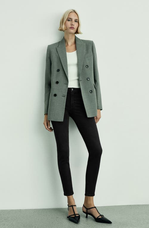 Mango Newisa Mid Rise Skinny Jeans In Black Denim