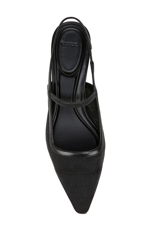 Vince Mesh Leather Kitten Slingback Pumps